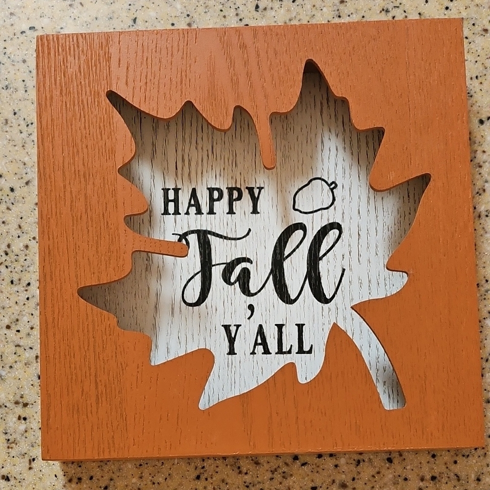 Desk Table Sign FALL LEAF